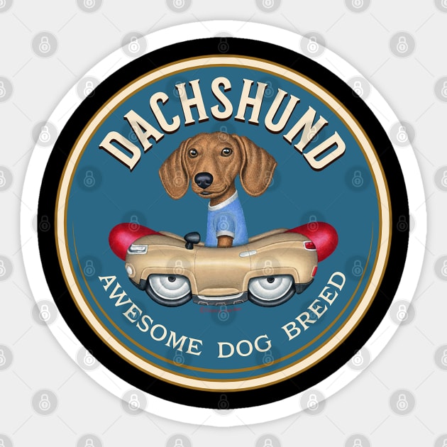 Dachshund Awesome Dog Breed Sticker by Danny Gordon Art